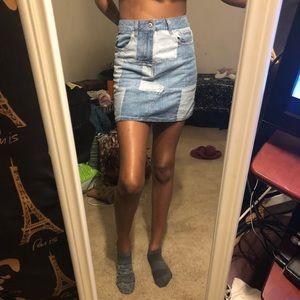 Multi jean skirt